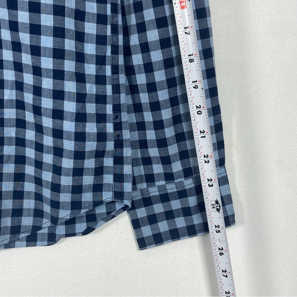 J. Crew Men's Medium Lightweight Slim Fit Gingham Button-Down Shirt Blue Cotton - Picture 7 of 16